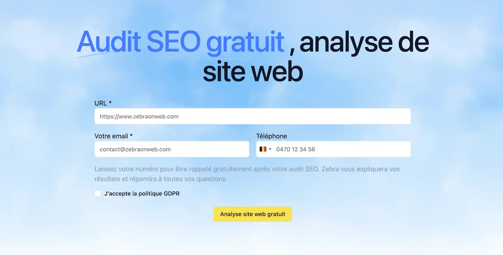 Audit SEO gratuit site web, analyse instantanée URL, rapport détaillé par email, audit référencement naturel rapide, optimisation visibilité Google, audit sans engagement, performance site internet.